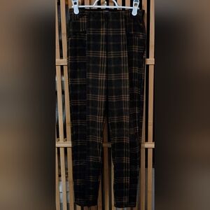 Ardene Brown Plaid Skinny Pants